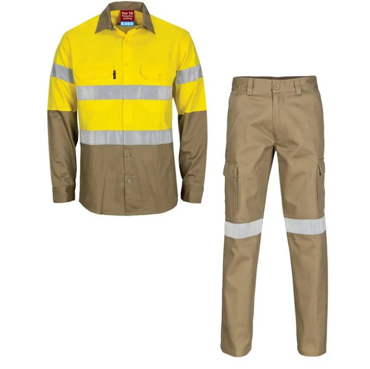 OEM Mans Hi-Vis Autumn Outdoor Protective Safety Workwear Clothes for Construction