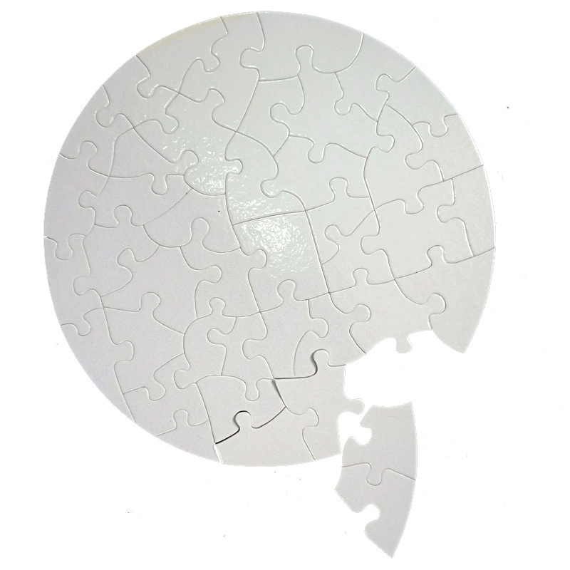 Wholesale/Supplier Paper Jigsaw Puzzle Heat Transfer Jigsaw Puzzle DIY Collage Personality Photo Printing Template Pure White Circular Jigsaw Puzzle