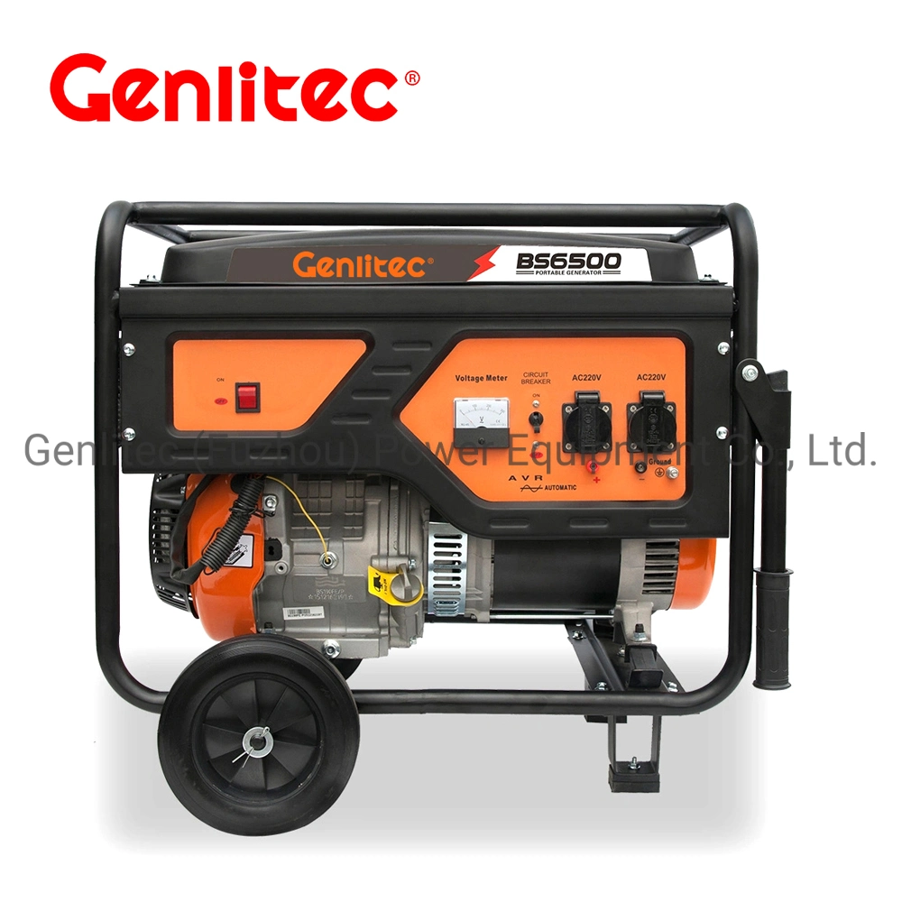 Питание Genlitec 6500W с водяным охлаждением воздуха одного цилиндра 15HP бензиновые двигатели для генераторных установок