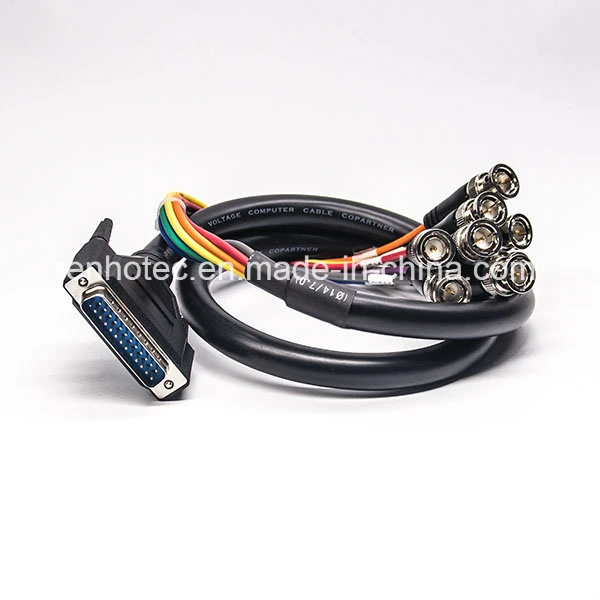 D-SUB 25p Male to 8 Way BNC Video Cable Connector for Communication System