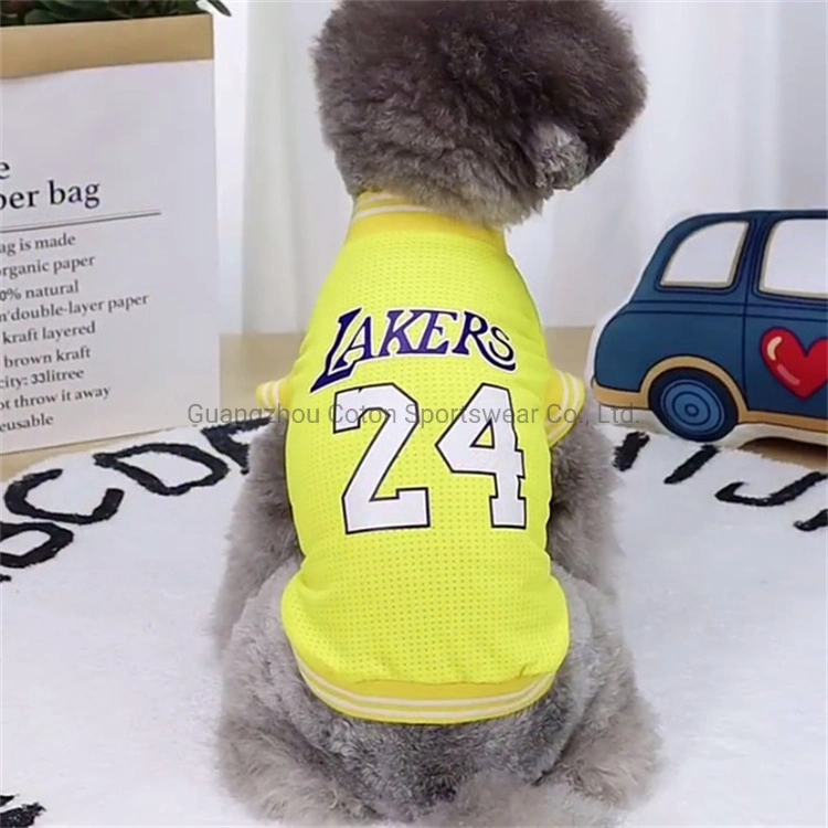 Venta caliente perro mascota verano camisa Chaleco de Baloncesto de secado rápido Cachorro mascota prendas de vestir