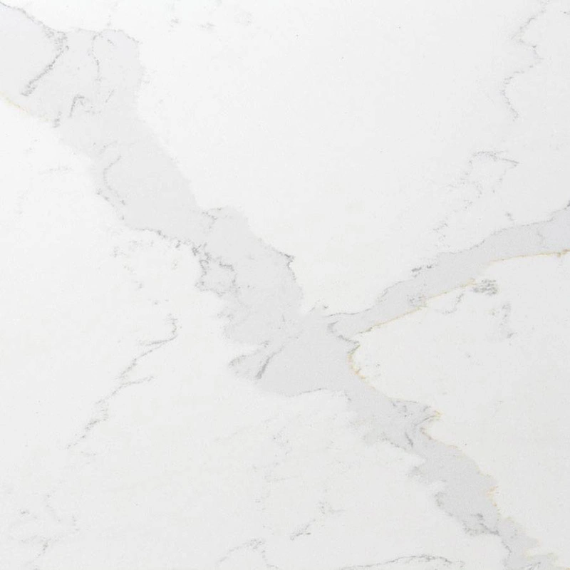 Cocina China de corte a tamaño Cuarzo Artificial Piedra de mármol Carrara Vanity Blanco Encimera con venas grises