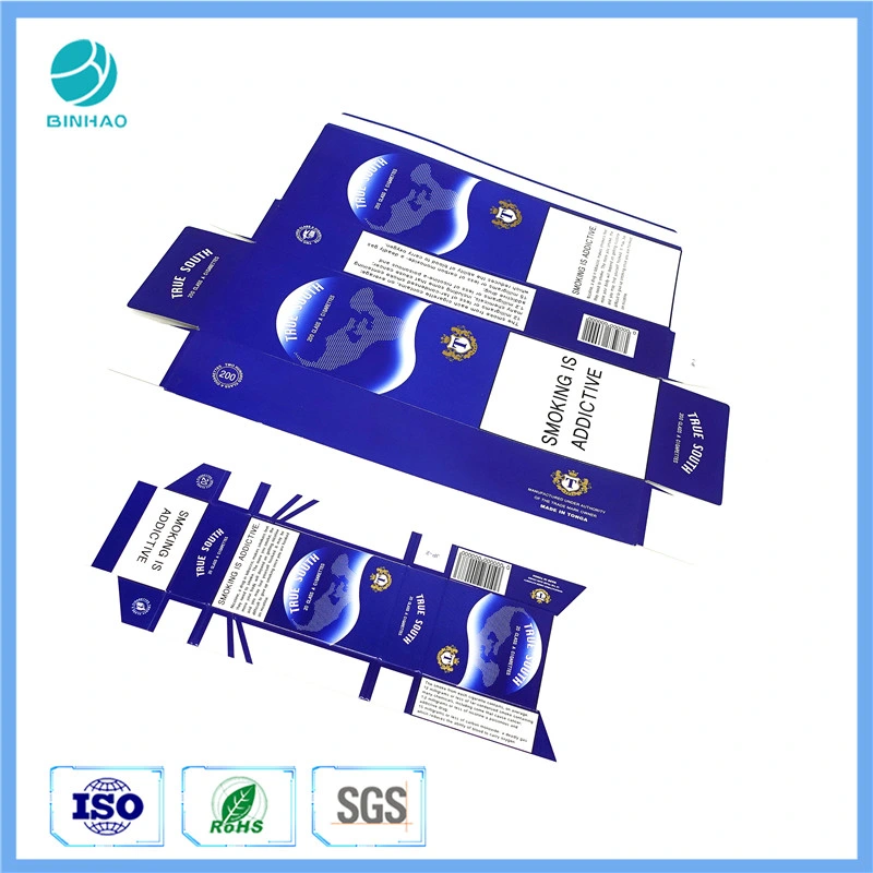 Blue Color Custom Cigarette Box for Tobacco Package Materials