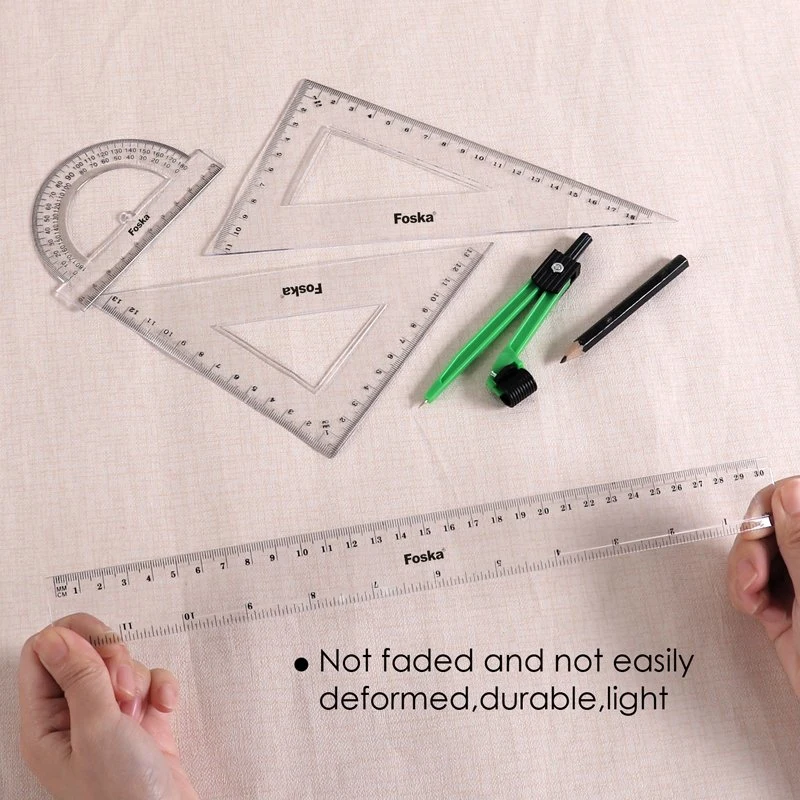 Foska Stationery Office Good Quality Blister Card Packing School Ruler Set