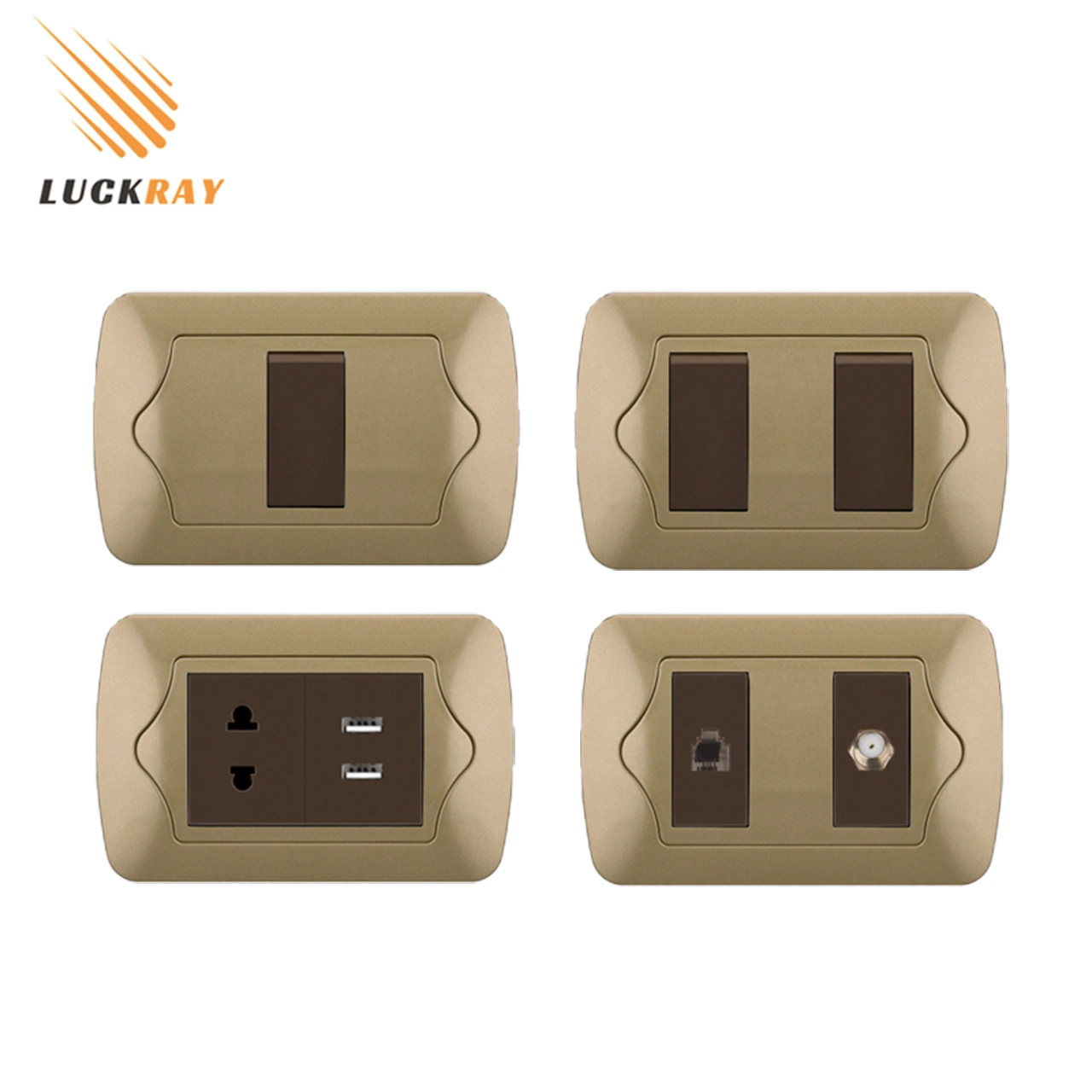 American Type EU Series Wall Socket with USB Outlets