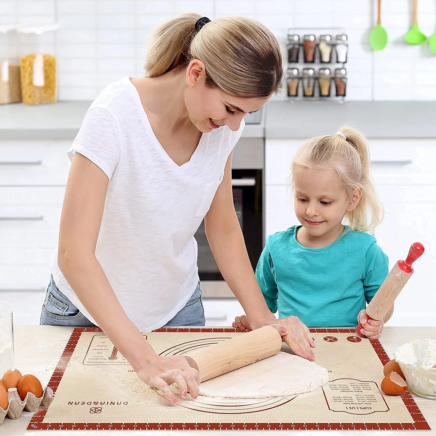 Tapete de pastelaria para assar em silicone antiderrapante e fácil de limpar para a Douch Rolling