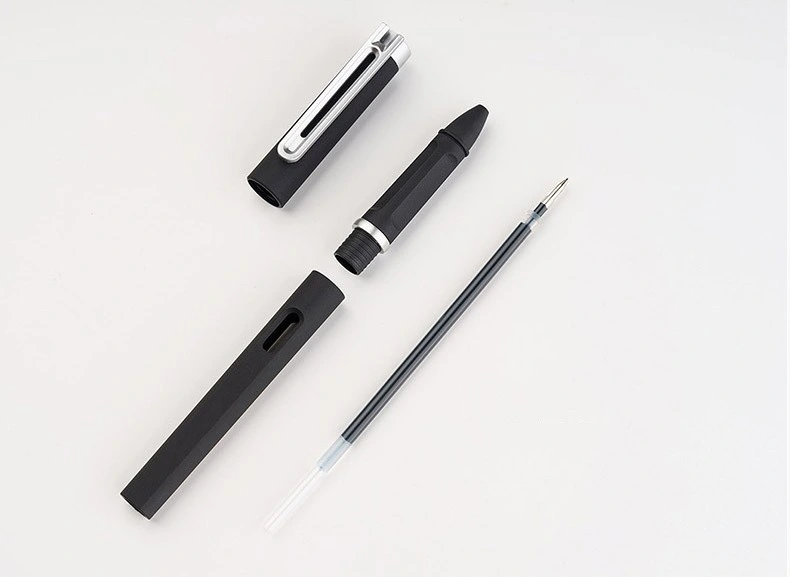 Metallic Barrel Gel Ink Pens, Black Ink 0.5mm Fine Point Tip Pen with a Holed Barrel Wholesale/Supplier Stationery