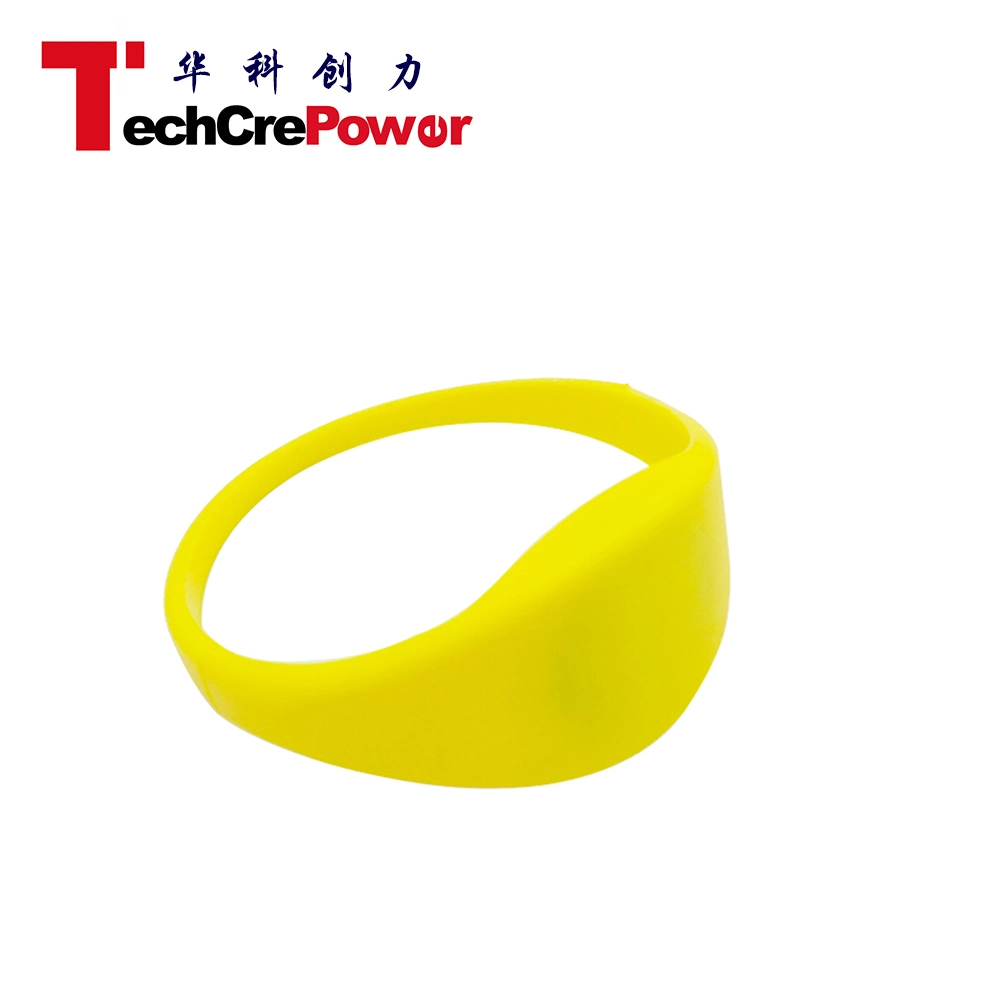 Customized Passive RFID Bracelet, Hot Sale Silicone RFID Wristband/Bracelet, NFC Waterproof Wristband - Yellow