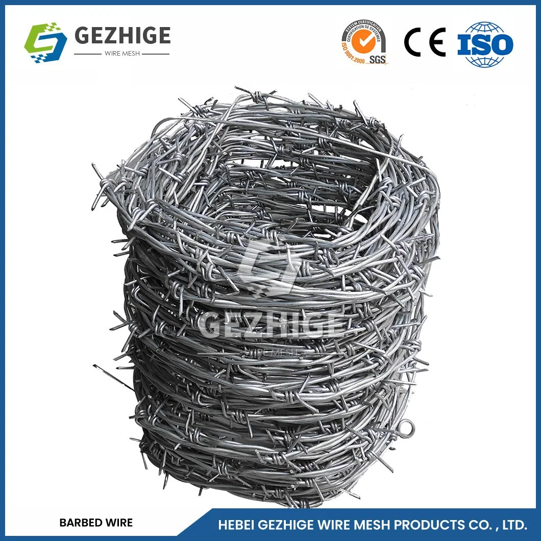 Gezhige Rolled Barbed Wire Manufacturers 1.57mmx500m Barbed Wire Size Galvanized Barbed Tape Wire China 13.8927 Stab Distance Aluminum Barbed Wire