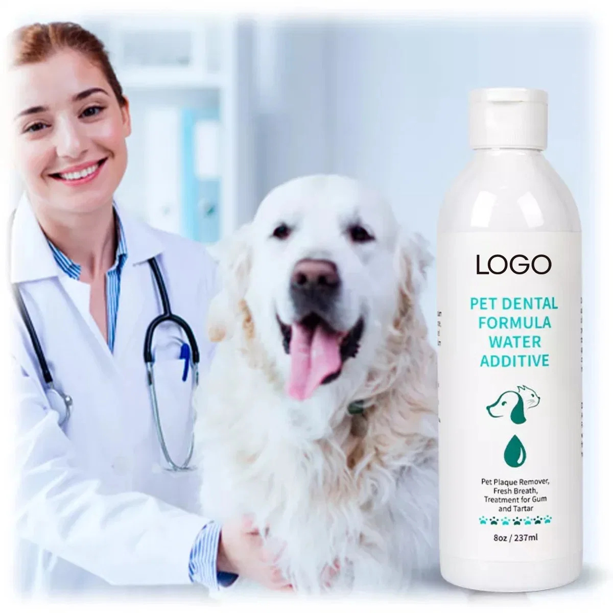 Fórmula de tratamiento más vendida agua Perro aliento Cuidado de Freshener mascota Tratamiento dental