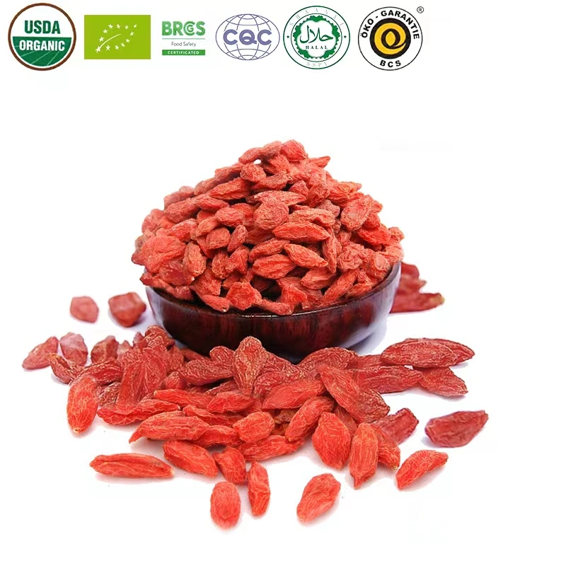 Baies de Goji rouge séchées naturelles Chine aliments sains plante biologique