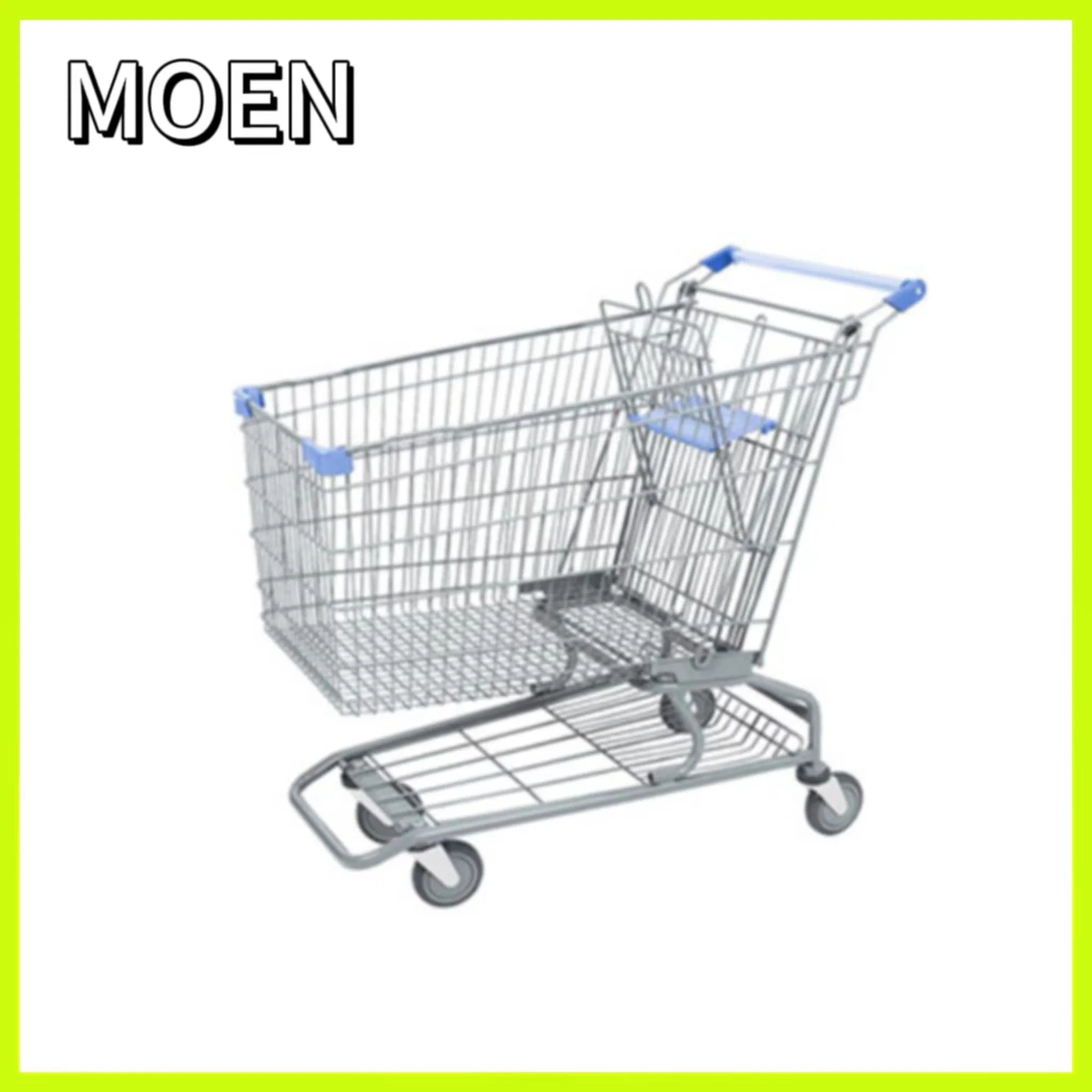 Hot Sale 60L American Type Supermarket Buggy Grocery Shopping Basket Cart