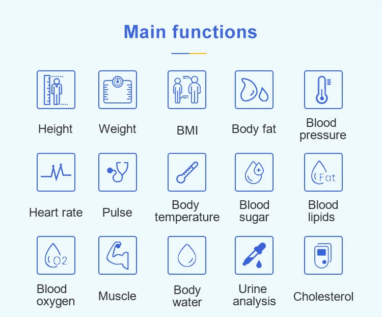 Kiosque de la santé de l'hôpital Checkup analyse de corps d'équipement médical