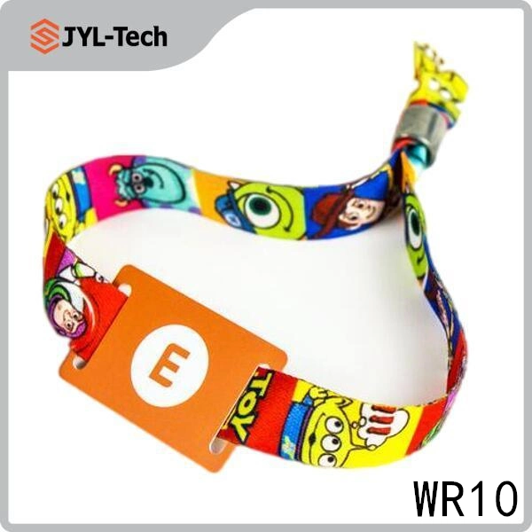 Event Festival RFID NFC Woven Custom Fabric Armbänder mit Slider Mini-Karten