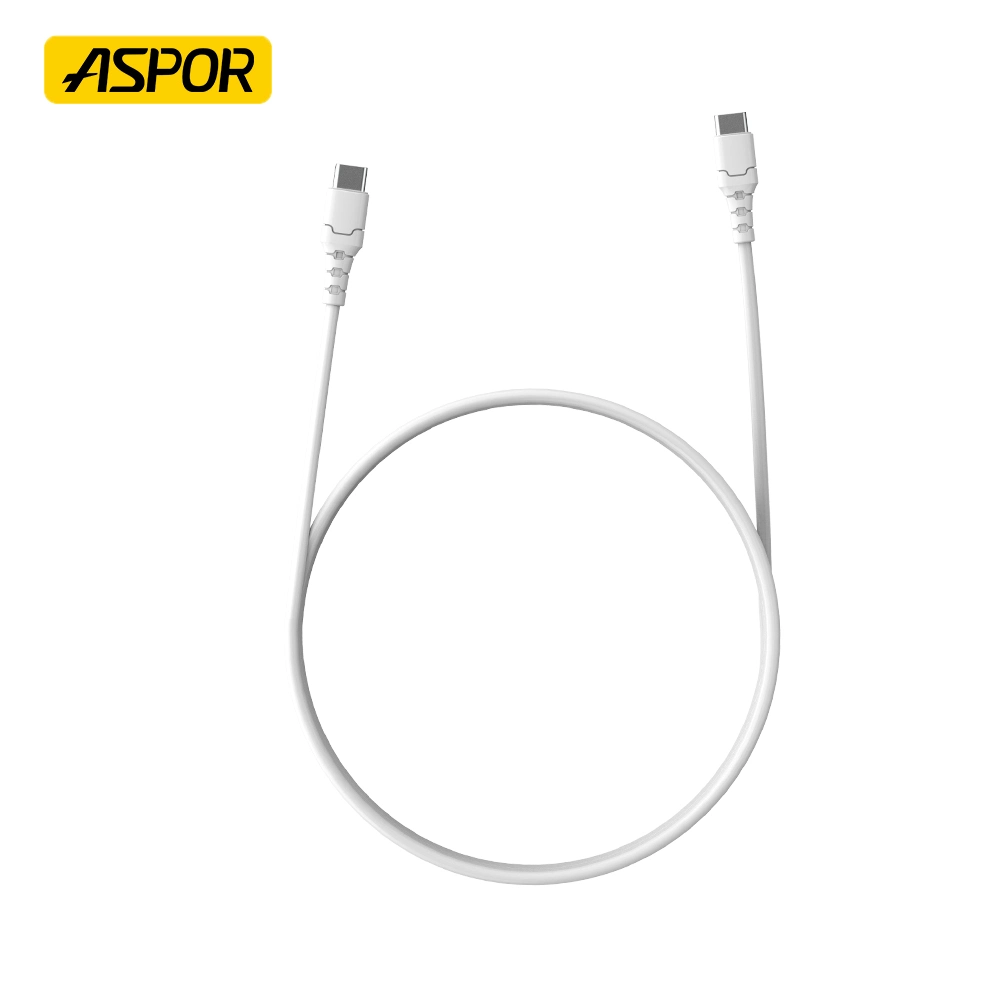 Aspor A098 100W Type C to Type C Pd Fast Charging Cable Protection Silicone Data Line Rubber Protective Sleeve 1m Type C Cable