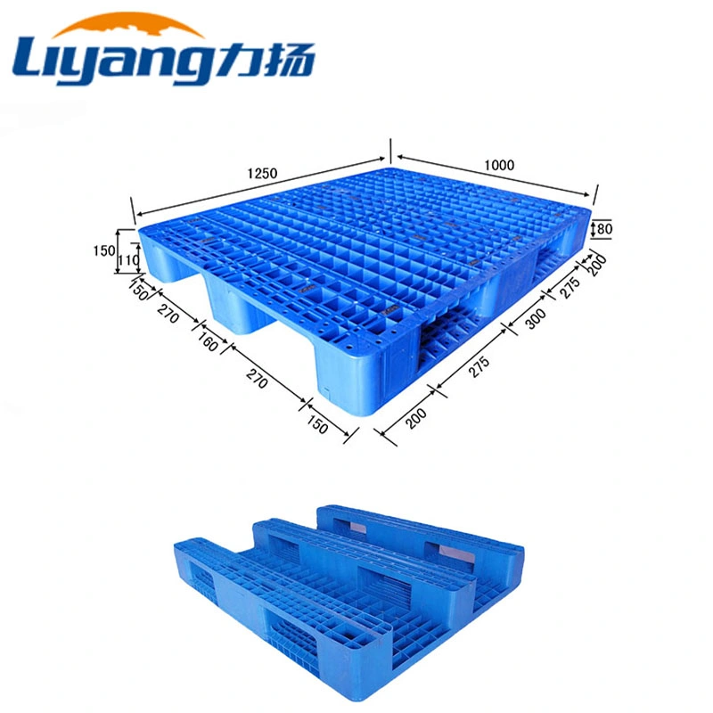 Made in China Eco-Friendly Pallet Customer Logo Blue Single Faced 4-Way