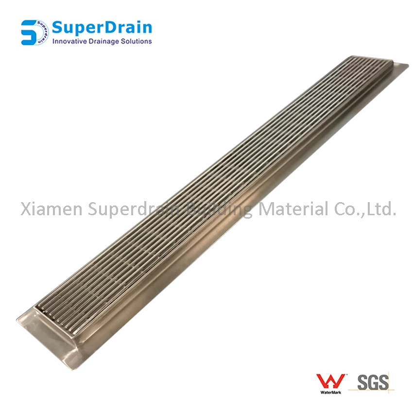China Supplier Stailess Steel Linear Shower Drain with Outstretched Panel