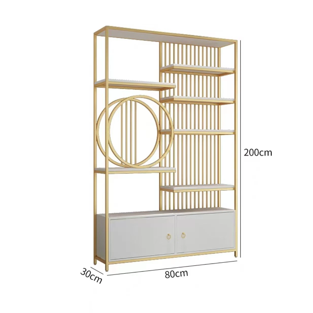 Chinese Style Metal Display Cabinet Furniture Storage Shelf