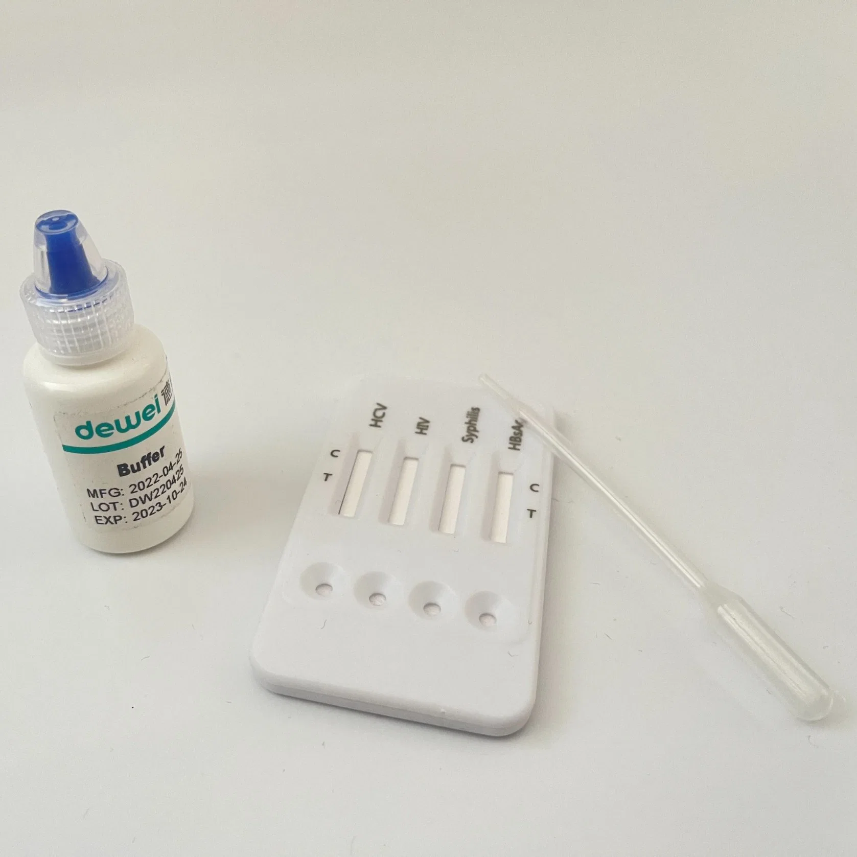 HBsAg, HCV, HIV &amp; Syphilis Schnelltest Combo Bood One Step Device Kit