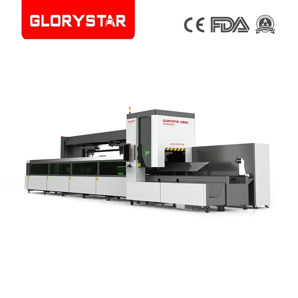 3 Chucks Square Tube Fiber Optic Laser Light Cutting Machine for Advertising Decoration