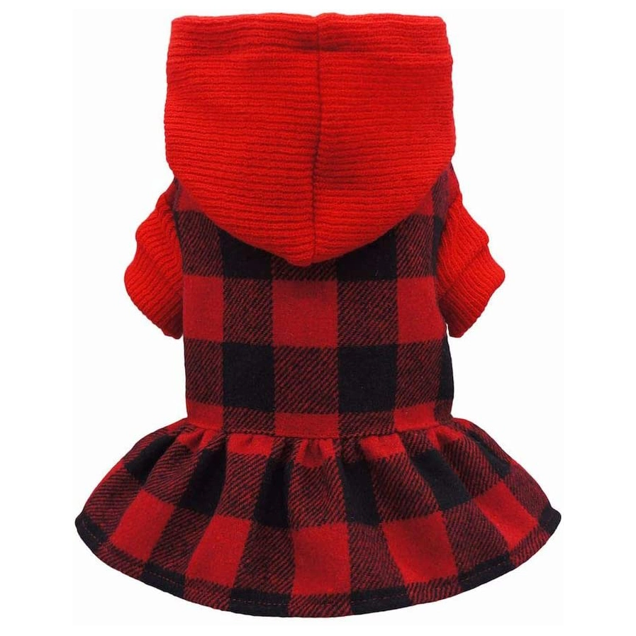 Wholesale/Supplier High quality/High cost performance  Custom Cute Pet Sweater Dress Apparel Custom Plaid Pattern Printing Dog Clothes