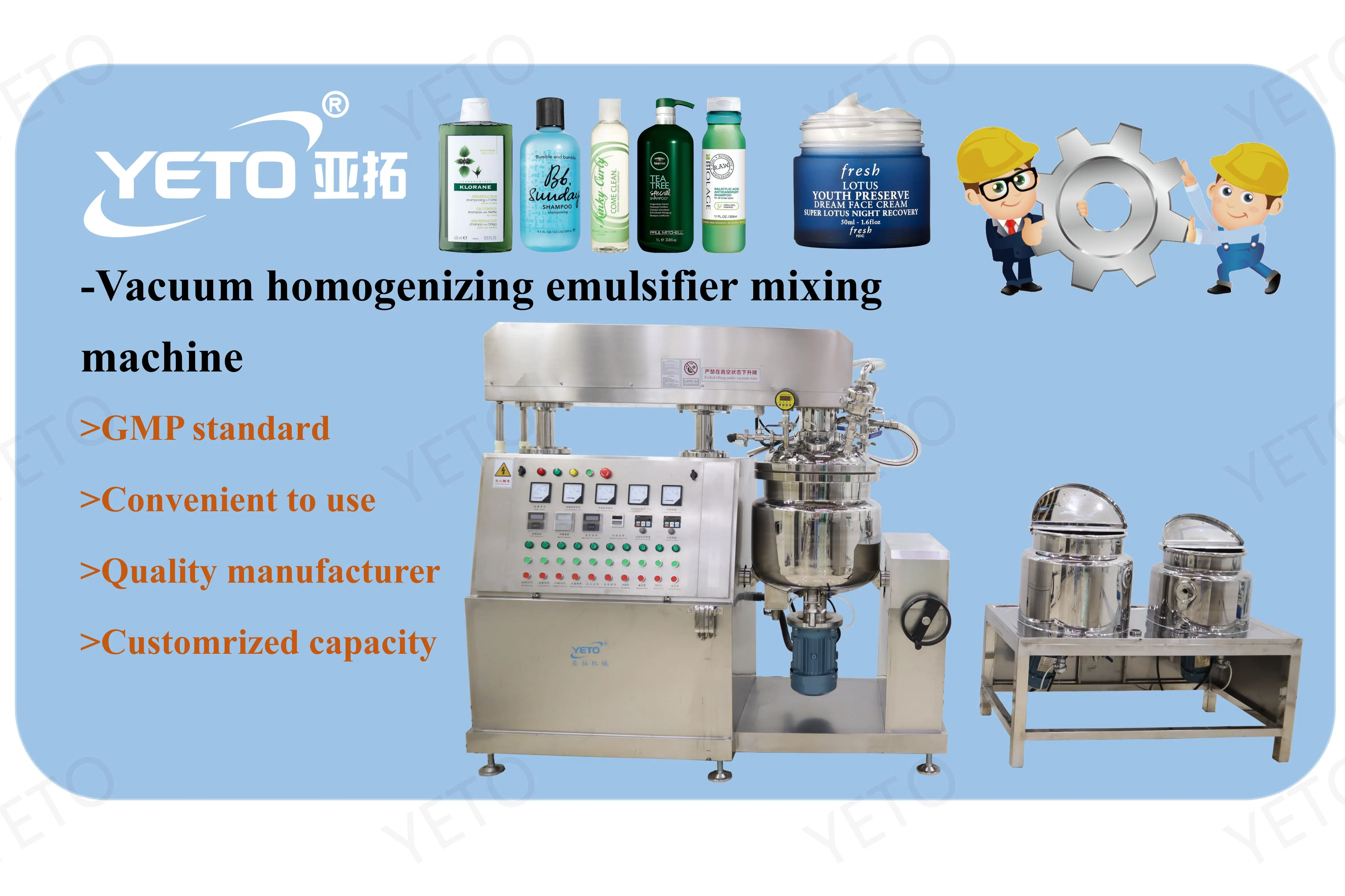 Multifunction 30-50L Baby Whiteing Cream Vacuum Emulsifying Machine Cosmetic Body Scrub Cream Mixing Machine