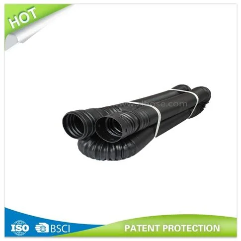 Tuyau de drainage flexible pliable noir pour l'aménagement paysager