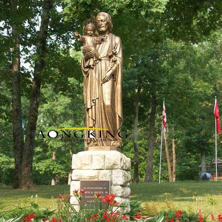 Iglesia Católica Bronce Señor Jesús Estatua de Oración para el Jardín