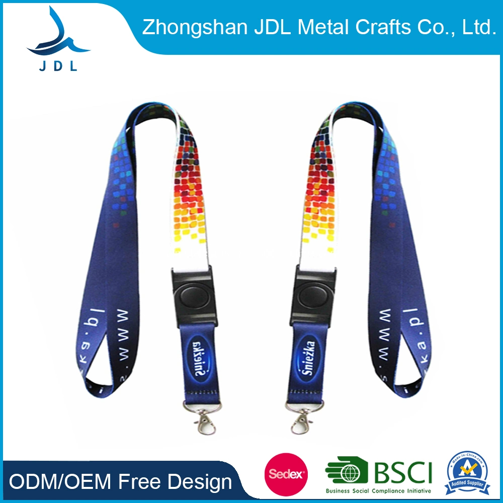 Custom Cheap Round Nylon Sublimation Printing Cartoon Anime Lanyards with Metal Clip (001)