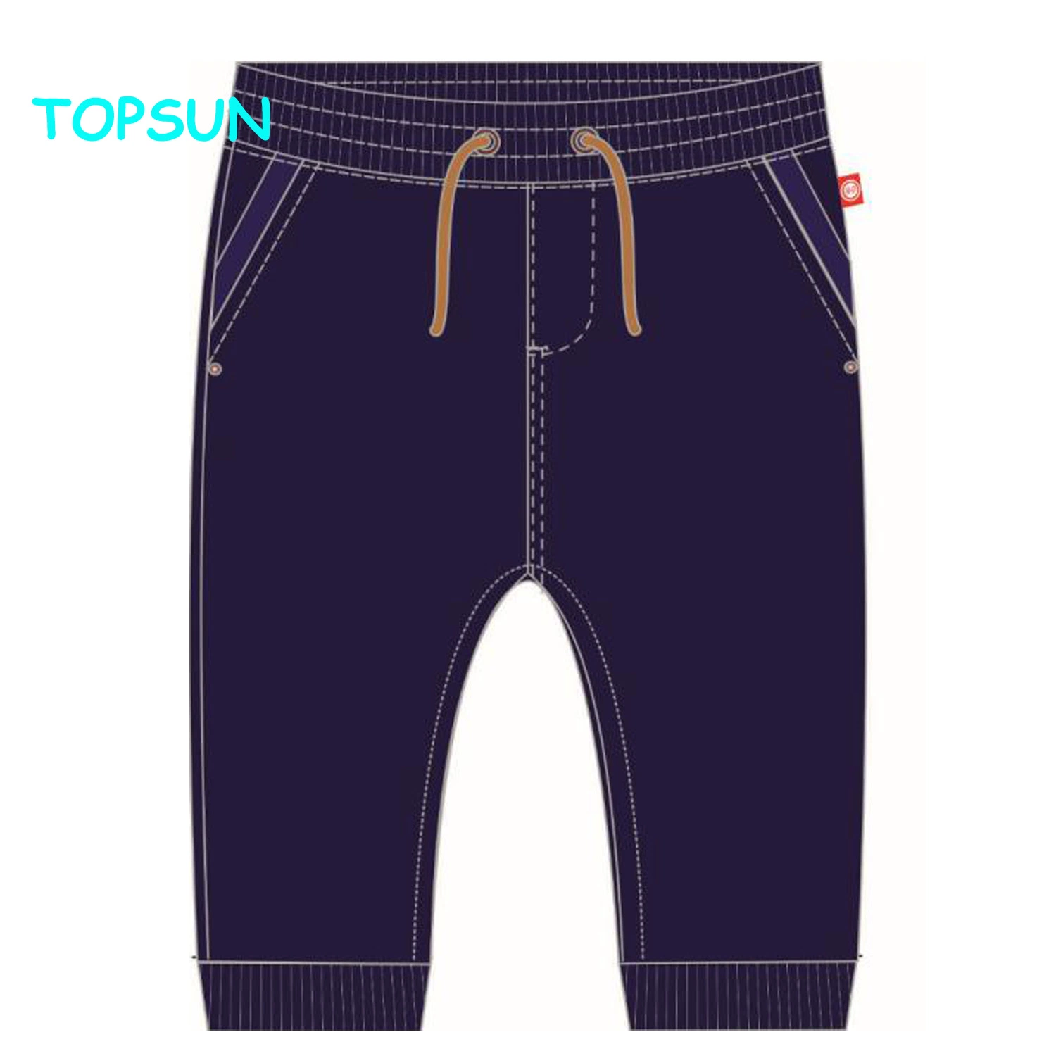 Customize Children Plain Color Trousers Organic Cotton Baby Boys Jogger Pants