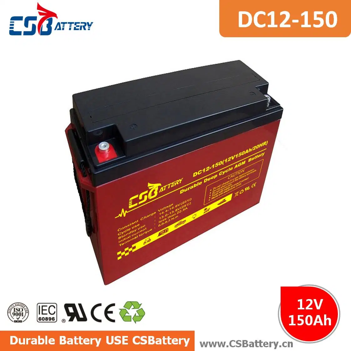 Csbattery 12V135ah Sealed Lead Acid AGM Bateria for Liquid/Street-Lamp/Back-up/Adaptability/Cable-TV/Boat