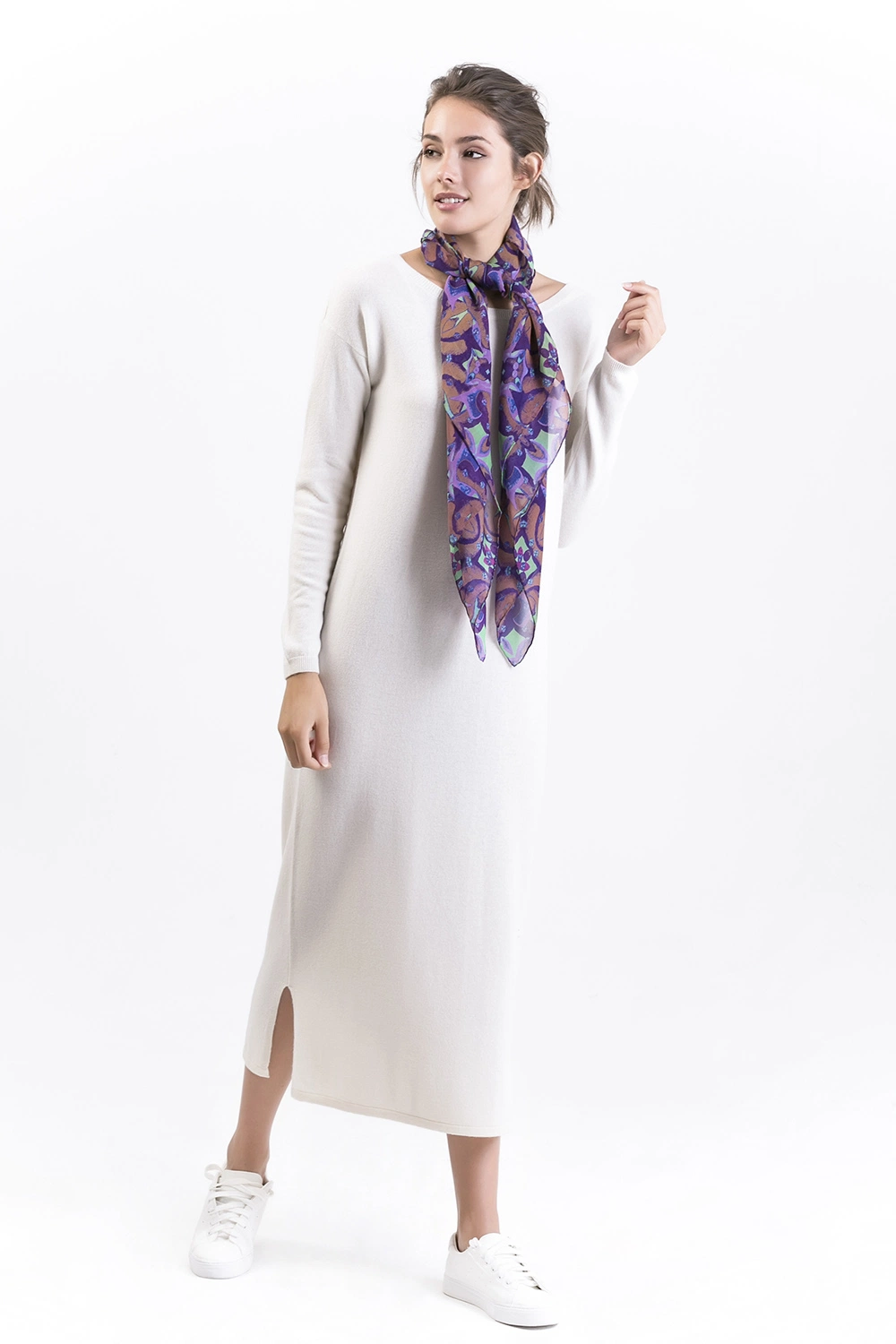 Kashgar-100% Seide Digital Printed Damen Fashion Square Schal