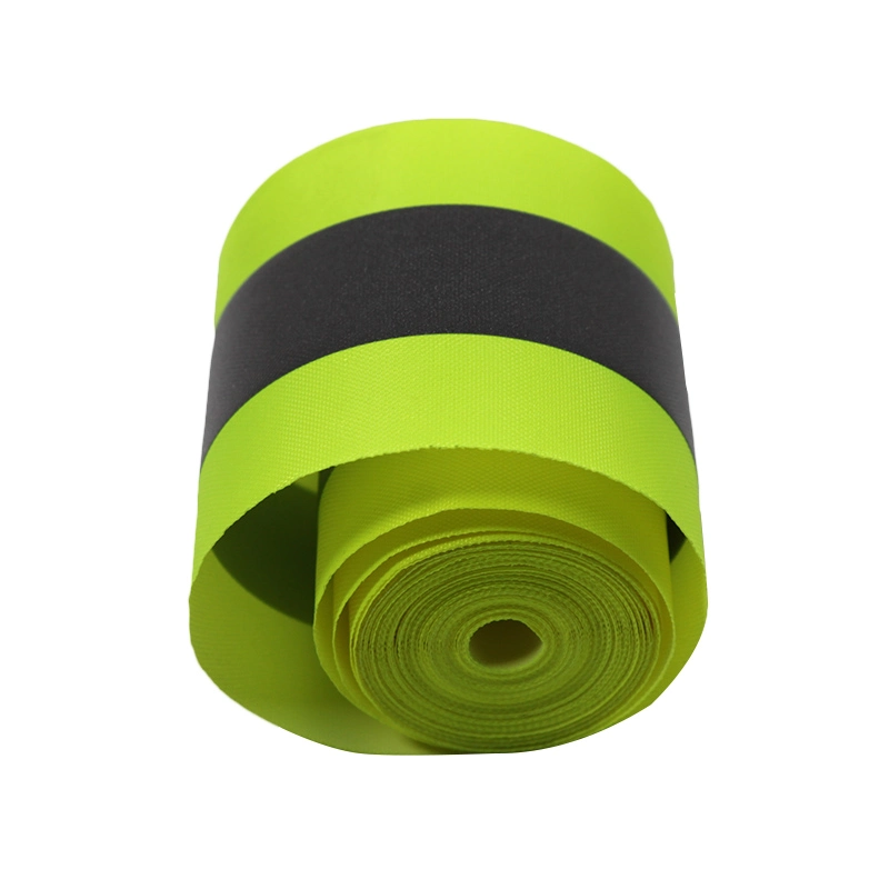 Custom Printed Logo Reflective Ribbon 5cm 30mm Grosgrain Fluo Material Tape Red Woven Mesh Cargo Nylon Warning Reflective Ribbon