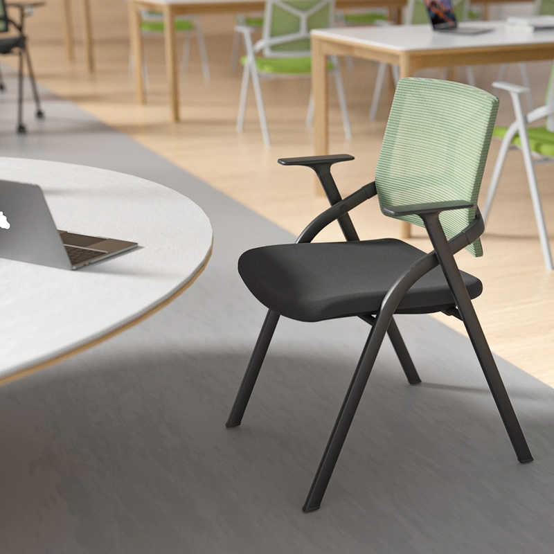 H04 Nuevo Diseño destacados formación plegable sillas con ruedas mesa escritorio Silla de estudio de la Oficina de hierro Salón Muebles de oficina