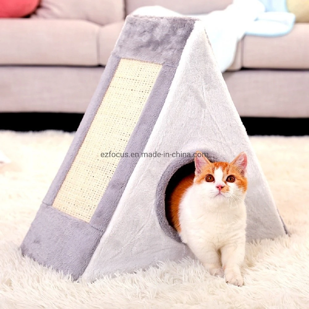 Pet Scratcher Foldable Portable Sisal Triangle Climbing Pad Cat Fur Climbing Frame Wbb17261