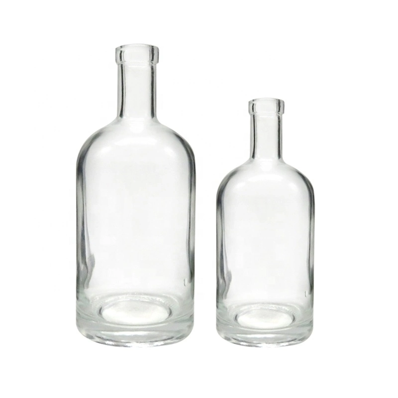 100ml/200ml/375ml/500ml/700ml/750ml/1000ml Super Flint Existing Mold Round Vodka Glass Bottle