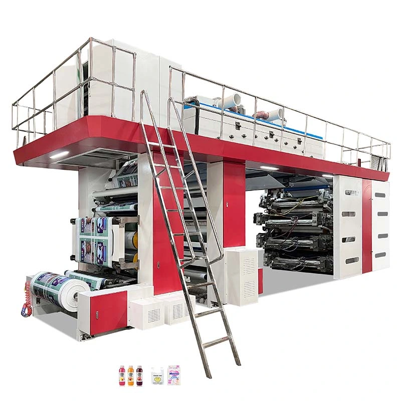 8 colores CI Máquinas de impresión flexográfica Precio para plástico Impresión de películas