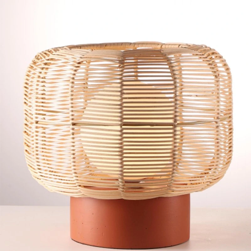 Rattan or Bamboo Lamp Shade Covers Rectangular&Cone Shape Cloth Lampshade E27 E14 Lighting Accessories