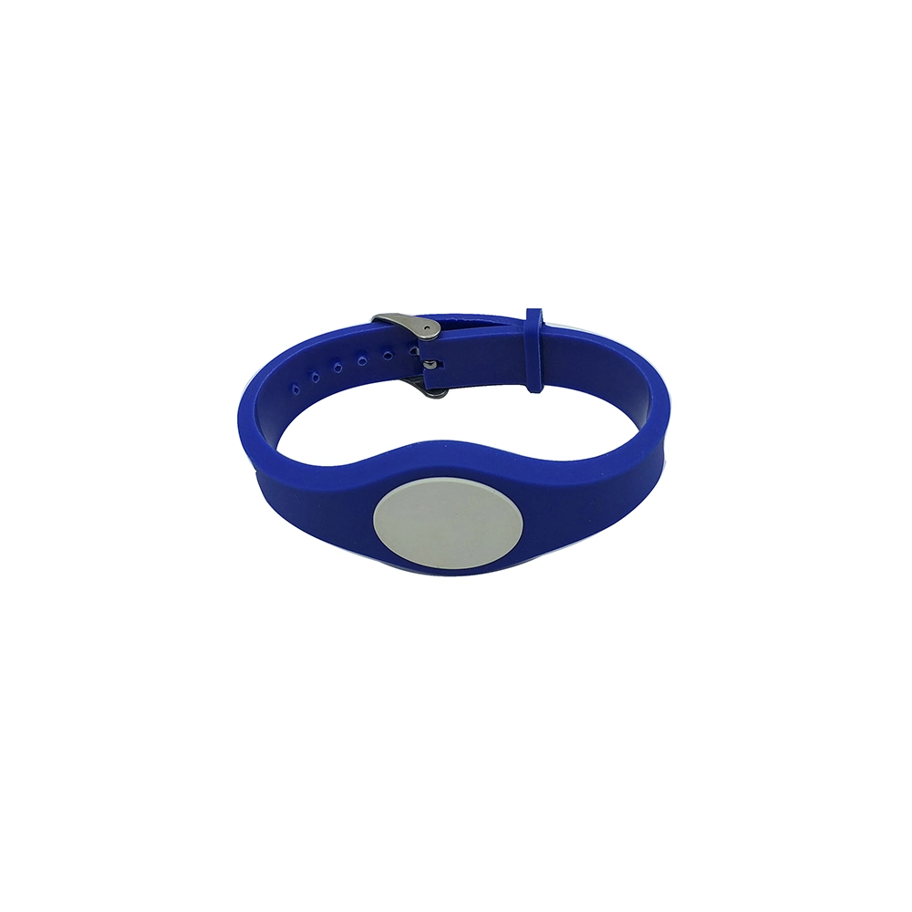 RFID Silicon Wristbands for Events, Waterproof RFID Wristbands NFC N Tag203/213/216 - Blue+White