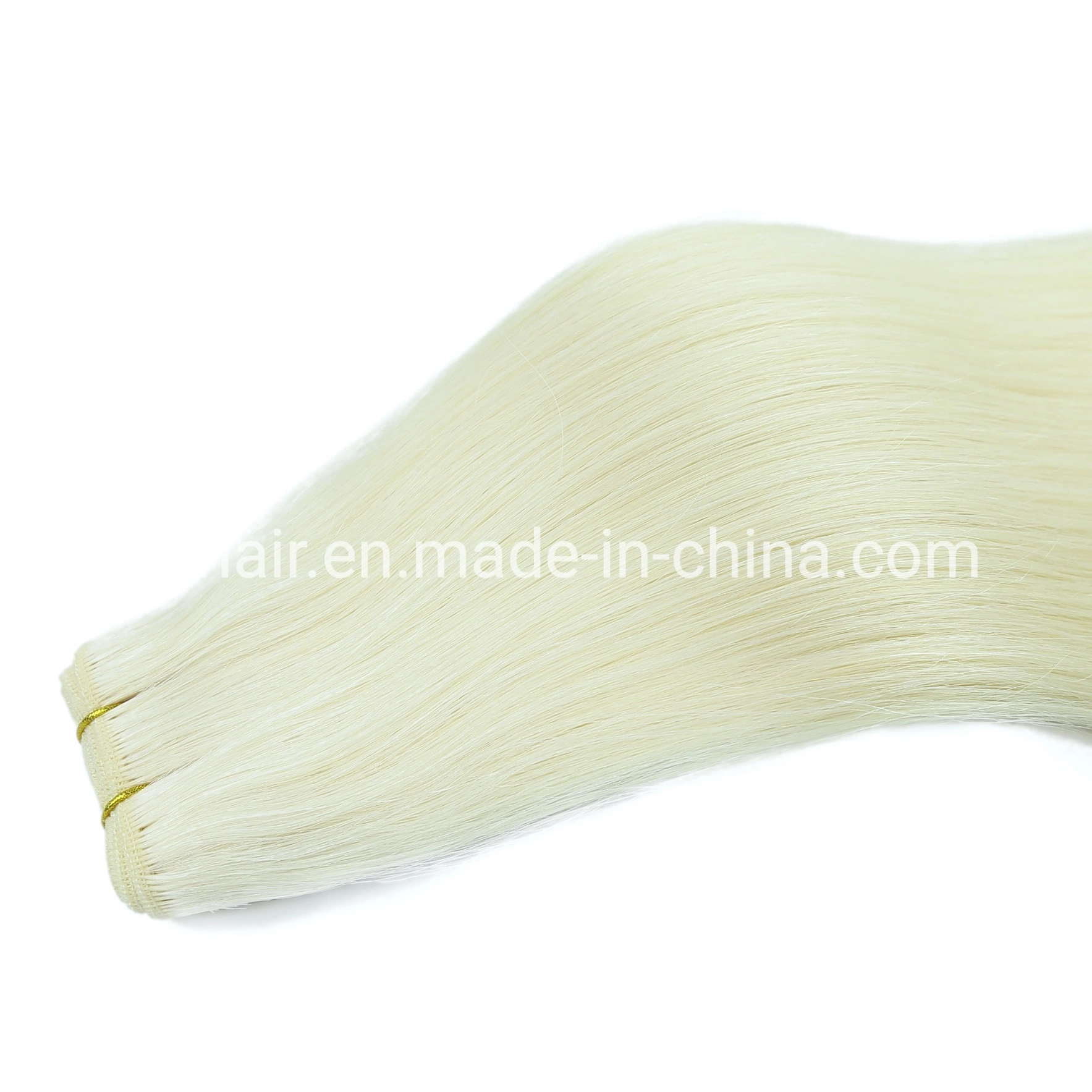 Platinum Blonde Cheveux humains coudre droites Remy dans hair extension 20 pouces Double Tissage de cheveux chinois de la trame