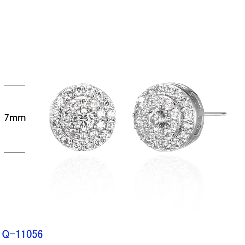 New Design 925 Sterling Silver Fashion Jewelry Zircon Stone Stud Earrings for Women
