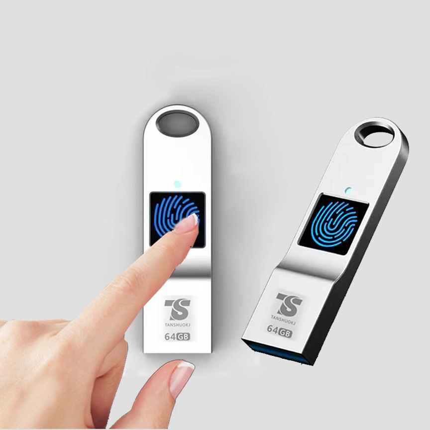 Slim Fingerprint Lock USB 3.0 64GB Mini Security Fingerprint Thumb Drive