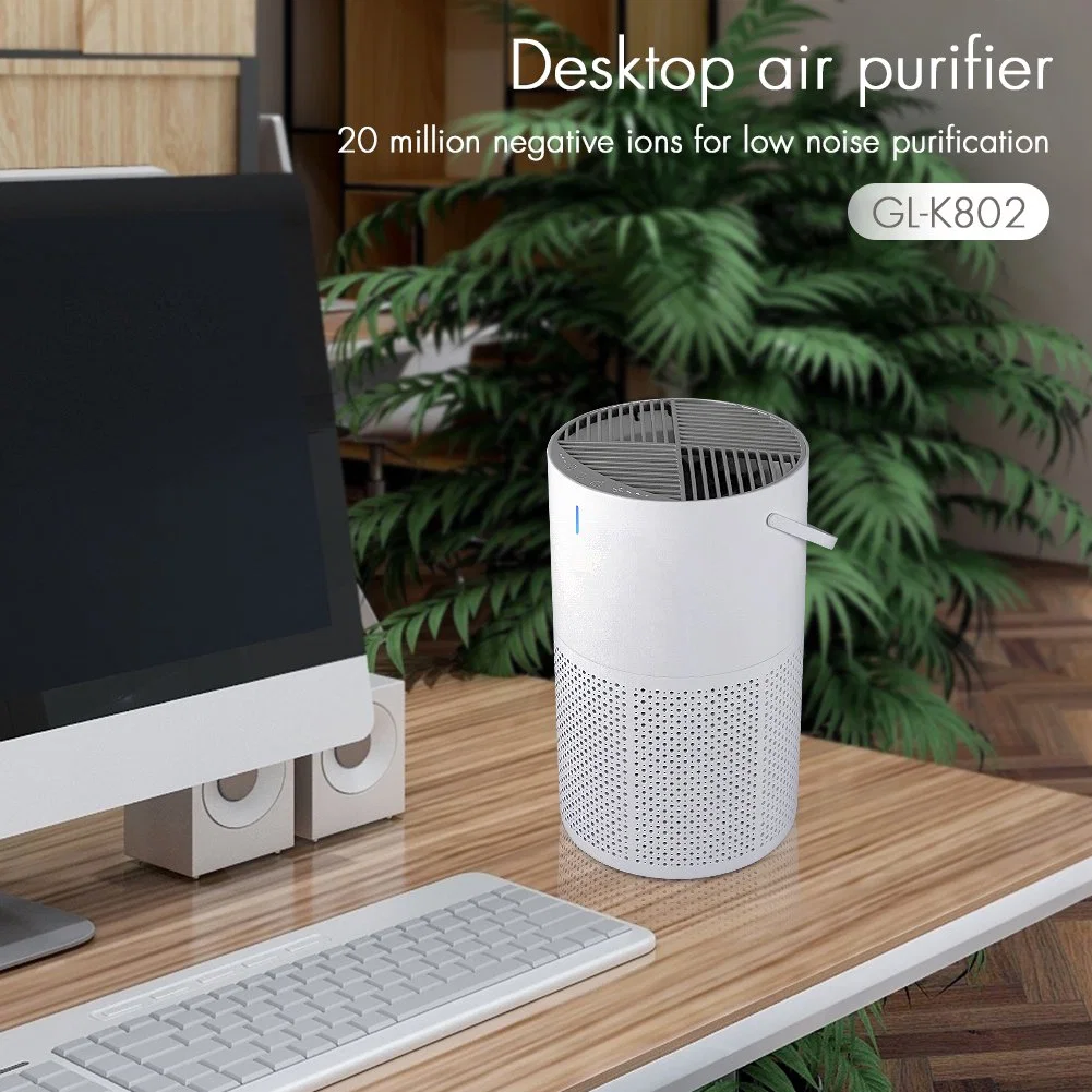 HEPA Filter Tragbarer Luftfilter für Desktop-Luftreiniger mit negativem Ionen Reinigen Sie zusätzlich zu riechen PM2,5 Formaldehyd für Home EU Stecker