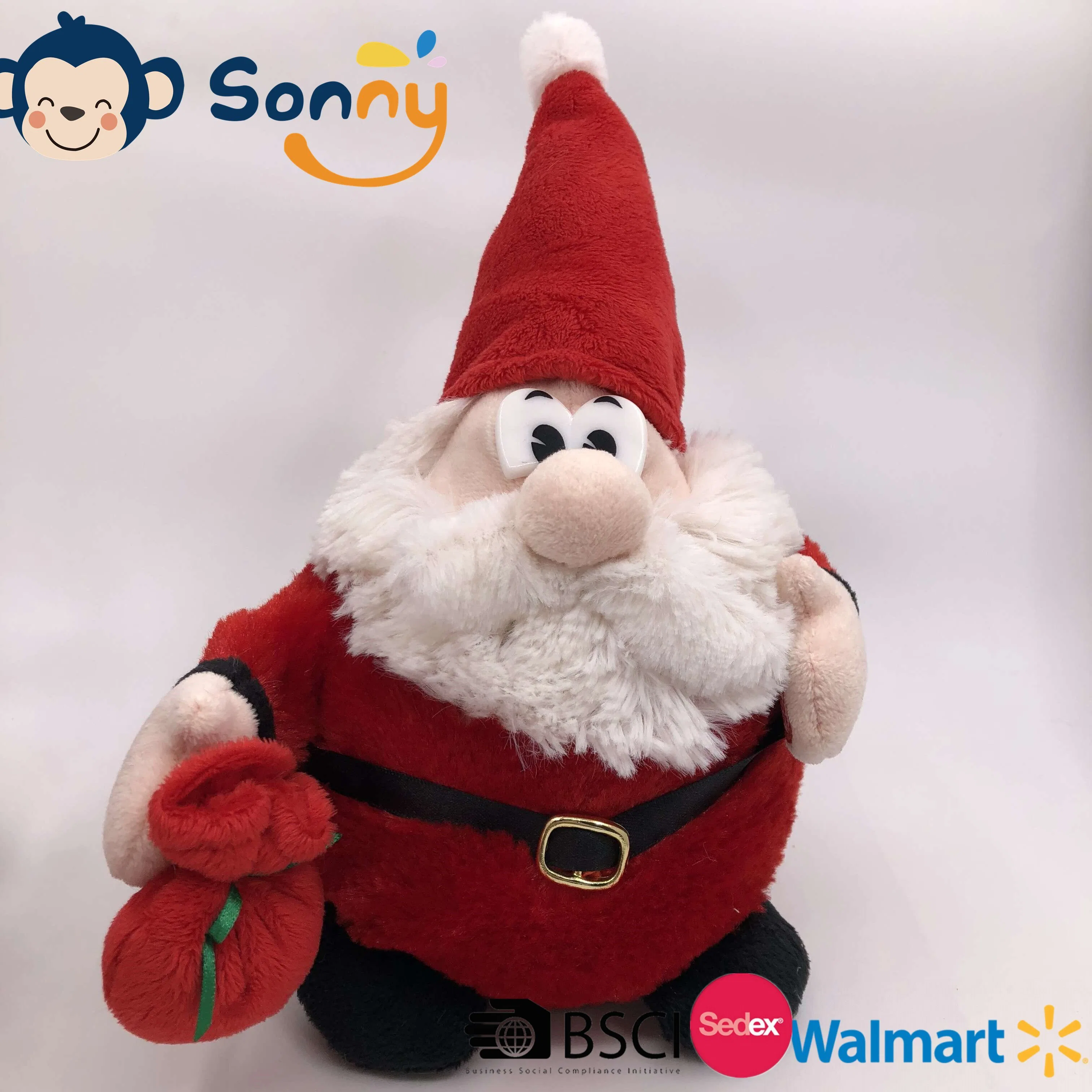 O OEM China Fábrica de Natal de iluminação LED Musical Plush Santa Kids Dom