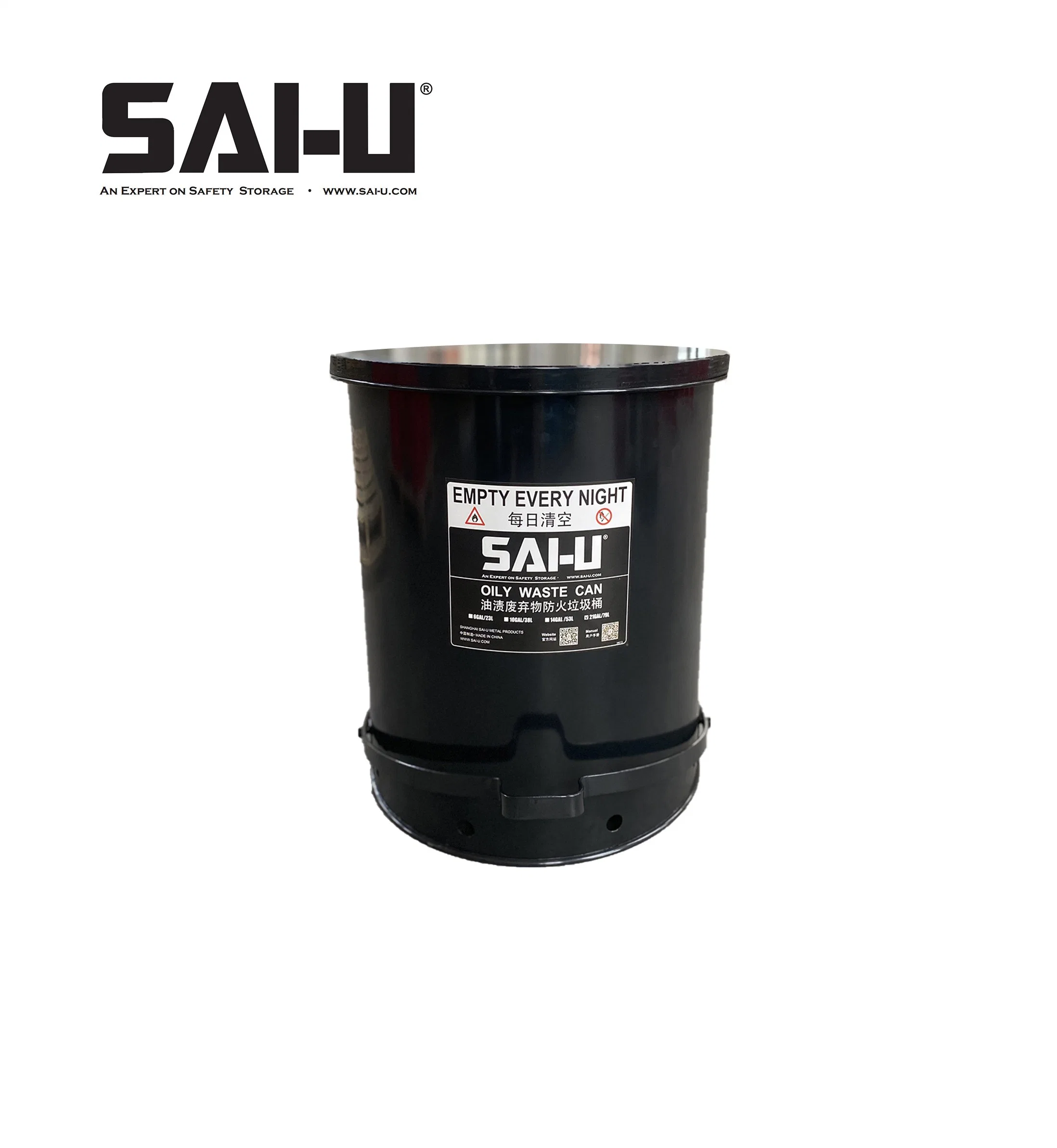 Factory Custom 10 Gal/ 37.8L Oily Waste Can for Oil Trashes, Collect Oily Trashes