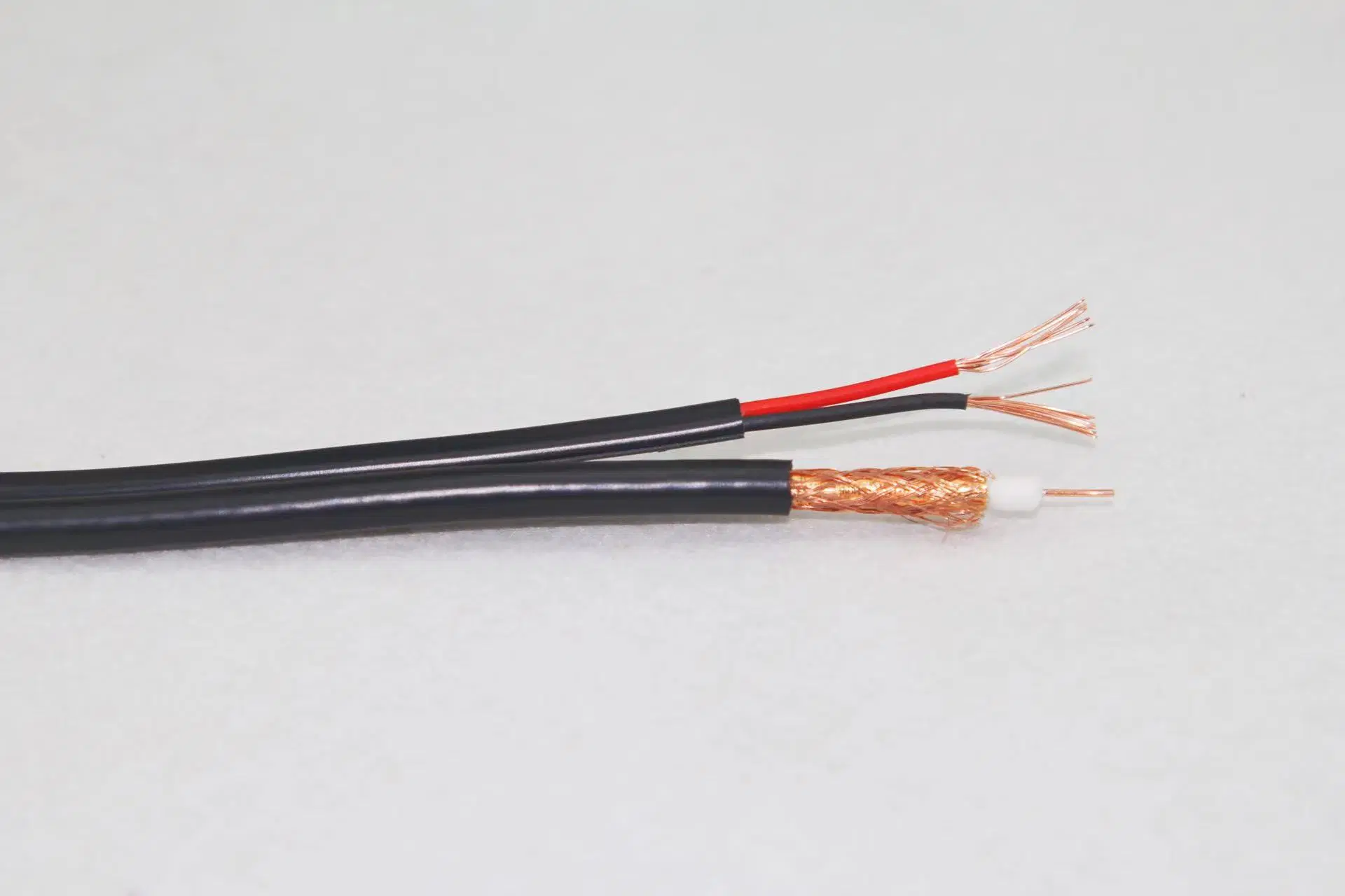 RG58/ RG6/Rg59+2c Sywv75-5/75-3 CCS Cobre CCA 5c2V 3c2v 75 Ohm TV RF Fecha Eléctrica antena satélite cable coaxial con alimentación Cable