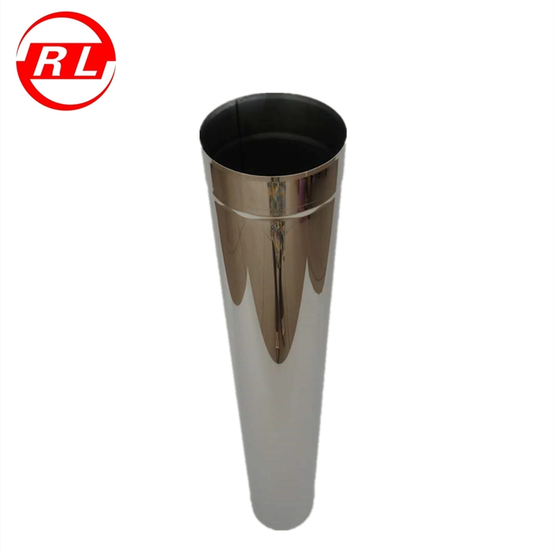 Silver White 1 M Single Wall Stainless Steel Funnel Straight Pipe