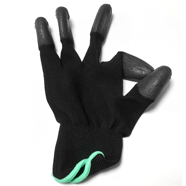 Polyester and Conductive Carbon Fiber ESD Anti-Static Finger Coated Gloves