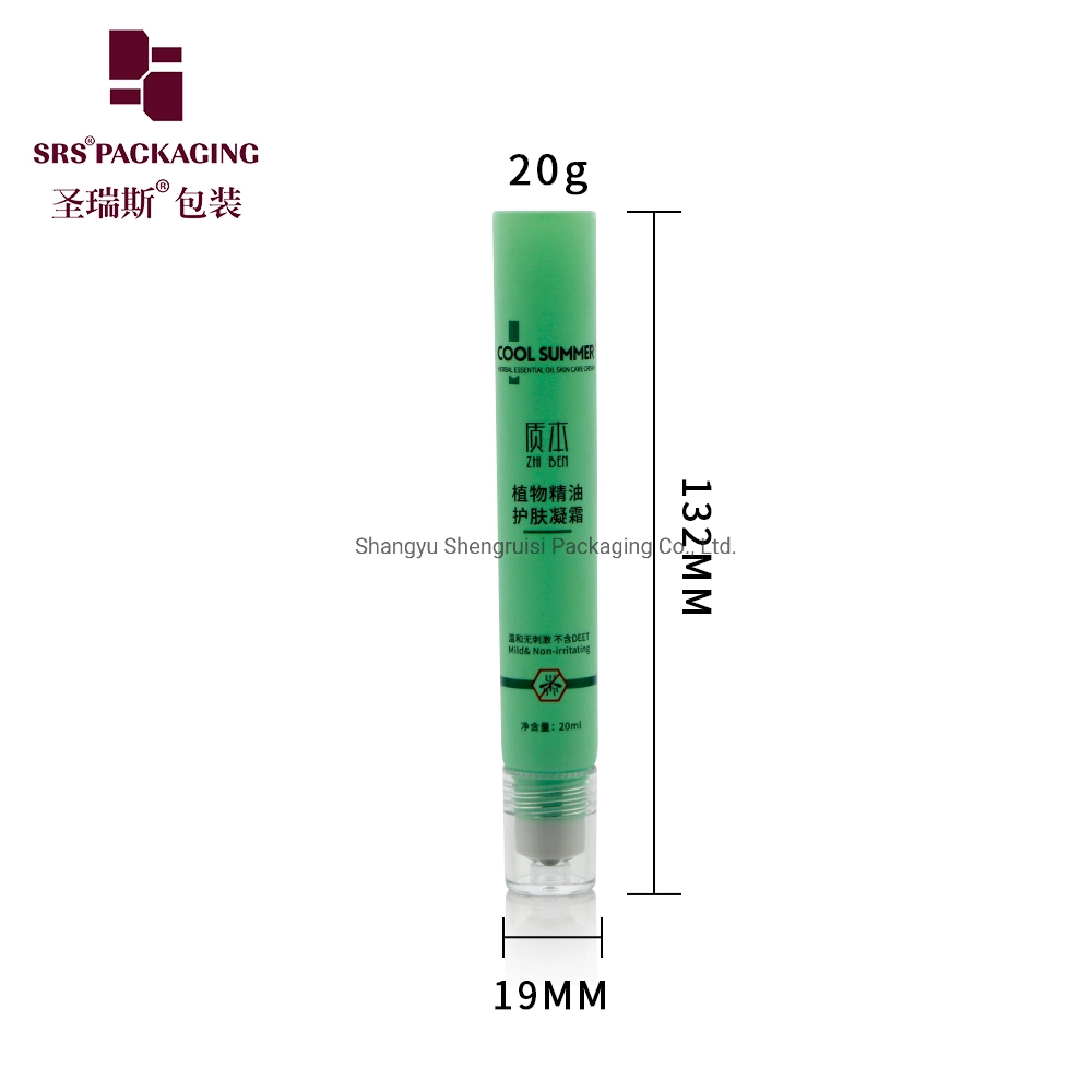 19mm Soft Tube PE Squeezable PCR Tube Eco-friendly Eye Serum Tube with Roller Ball Applicator 3 Beads Roller Head