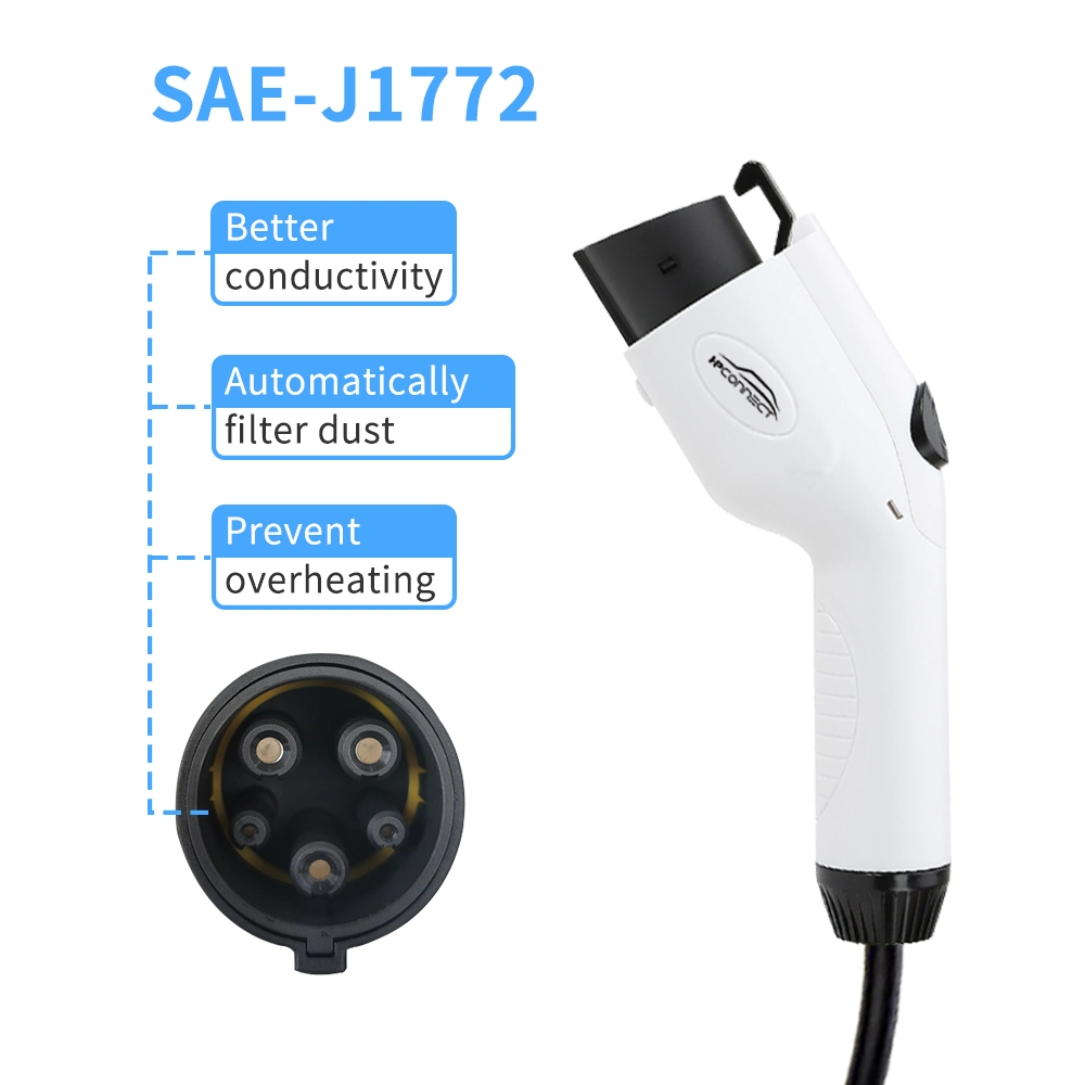 7kW 3,5kW 16A 32A SAE J1772 Typ 1 Anzeigeleuchte Tragbare Auto-Elektrofahrzeug-Ladegeräte EV-Ladegerät